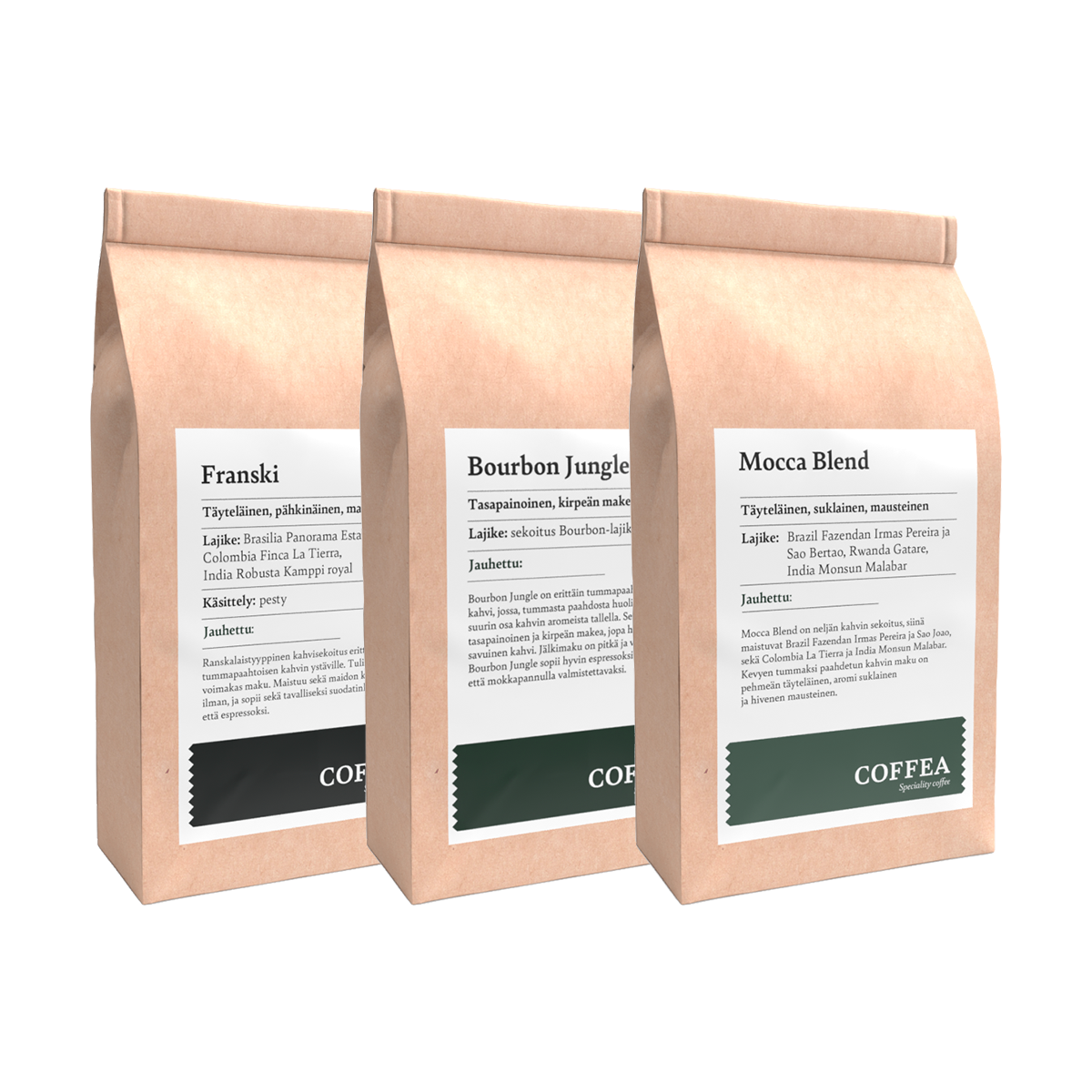 Coffea - Tummat sekoitukset 3x150g